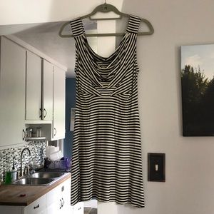 Black and white striped dress
